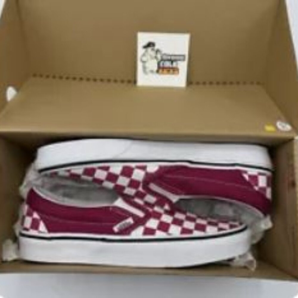 Vans Color Theory Checkerboard Slip-on Skate Cherry Jubilee VN000BVZC9L 7M/8.5W - Picture 2 of 2